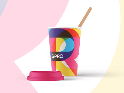 S-PRO identity agency branding colors cup design identity print