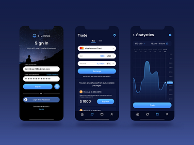 BTC Trade app app design crypto crypto app crypto exchange crypto wallet cryptocurrency design mobile app design ui ui design uiux ux ux design