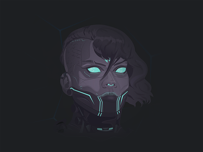 Cyborg Girl cyberpunk cyborg girl illustration sci-fi scifi vector