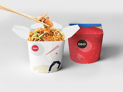 Q&O Food Box v.1 brand design branding design illustration logo package design packaging packaging design pattern vector