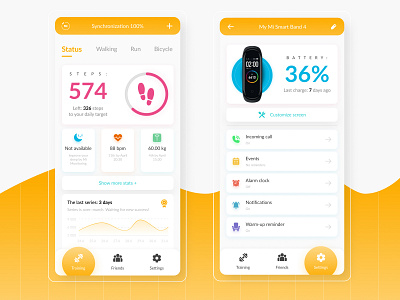 Mi Band App redesign | Mobile UI app band branding design mi minimal mobile app design ui ux xiaomi