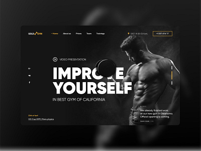 Gold Gym | Site concept app fitness gym interface minimal web