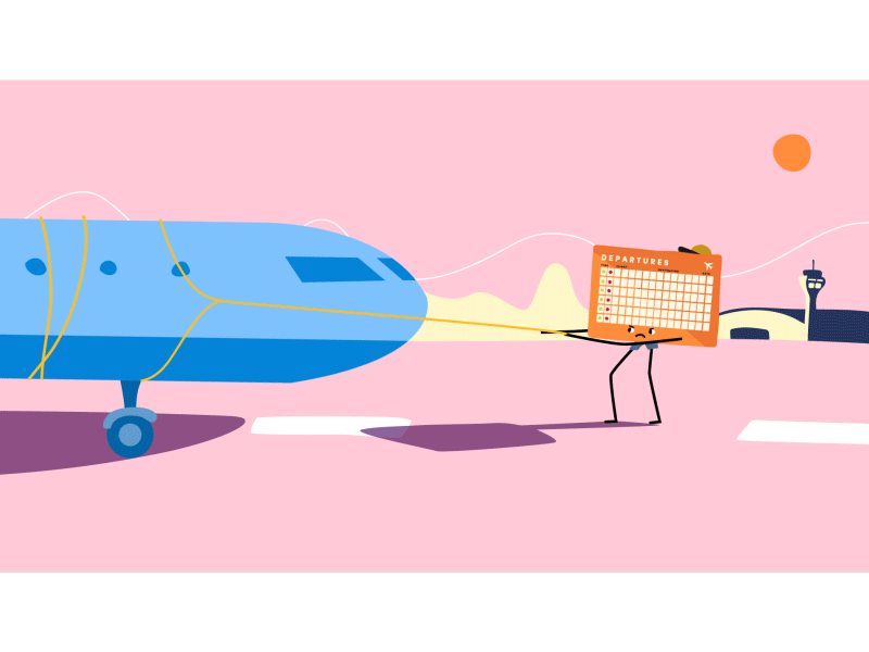 Plane delay aftereffects animation character loop motiondesign plane