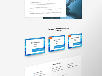 Landing Page For Car Servicing  Pricing