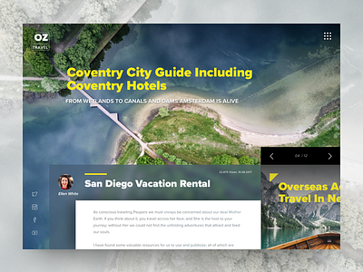 Blog Page For Oz.T. blog look and feel travel trip ui ux web