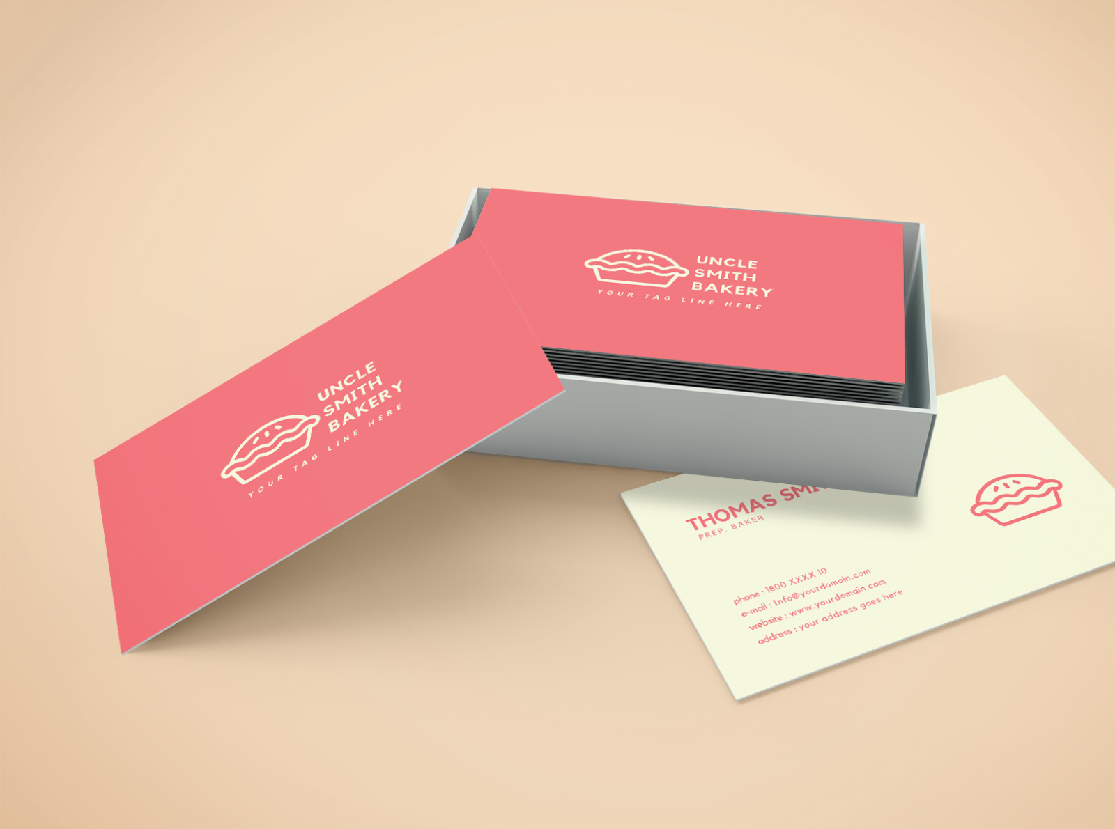 Minimal Bakery Business Card Template by CreativeTacos on Dribbble