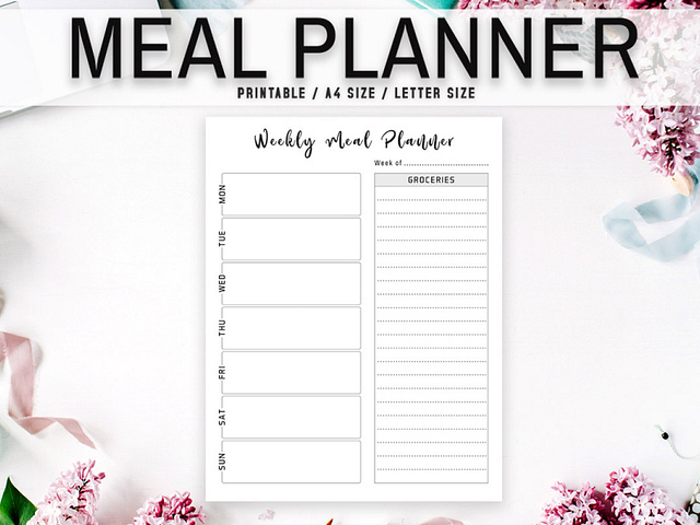 Free Minimal Meal Planner Printable Template by Team Account ...