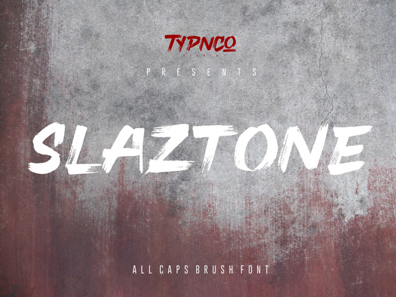 Free Slaztone Brush Font paint nature natural marker logo letter hipster headline friendly font font fashion dry display decorative cursive cool brush branding bold adventure