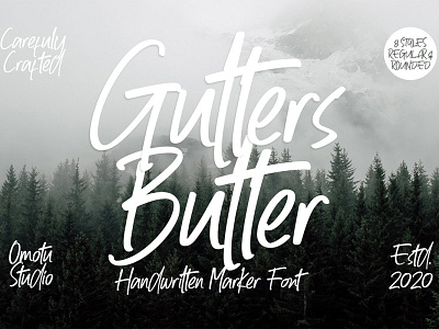 Free Gutters Butter Handwritten Font bouncy calligraphy clean contemporary cool elegant fancy fonts fun hand drawn hand lettering handdrawn marker pen notebook playful retro sans script typography vintage