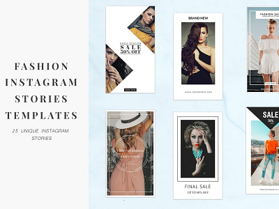 25 Fashion Instagram Stories Templates banner collection design discount elegant fashion frame instagram feed instagram post kit layout luxury offer pack post promotion sale social social media