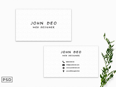 Free White Business Card Template