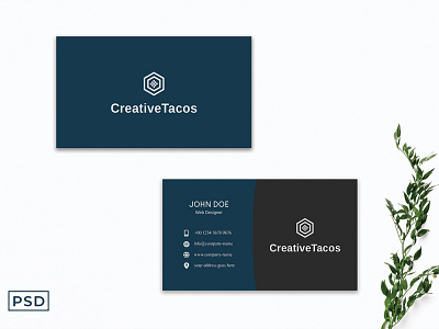 Free Blue & Grey Creative Business Card Template