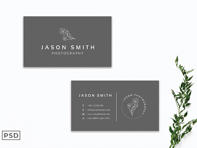 Free Sober Grey Minimal Business Card Template