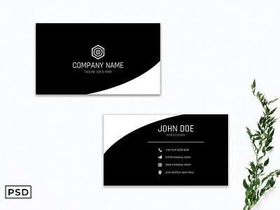 Free Black Modern Minimalist Business Card Template