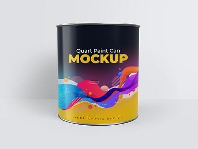 Quart Paint Can Mockup 3d branding colorful preserved product