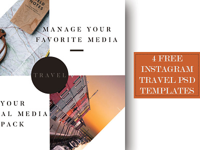 4 Free Instagram Travel PSD Templates