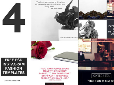 4 Free PSD Instagram Fashion Templates