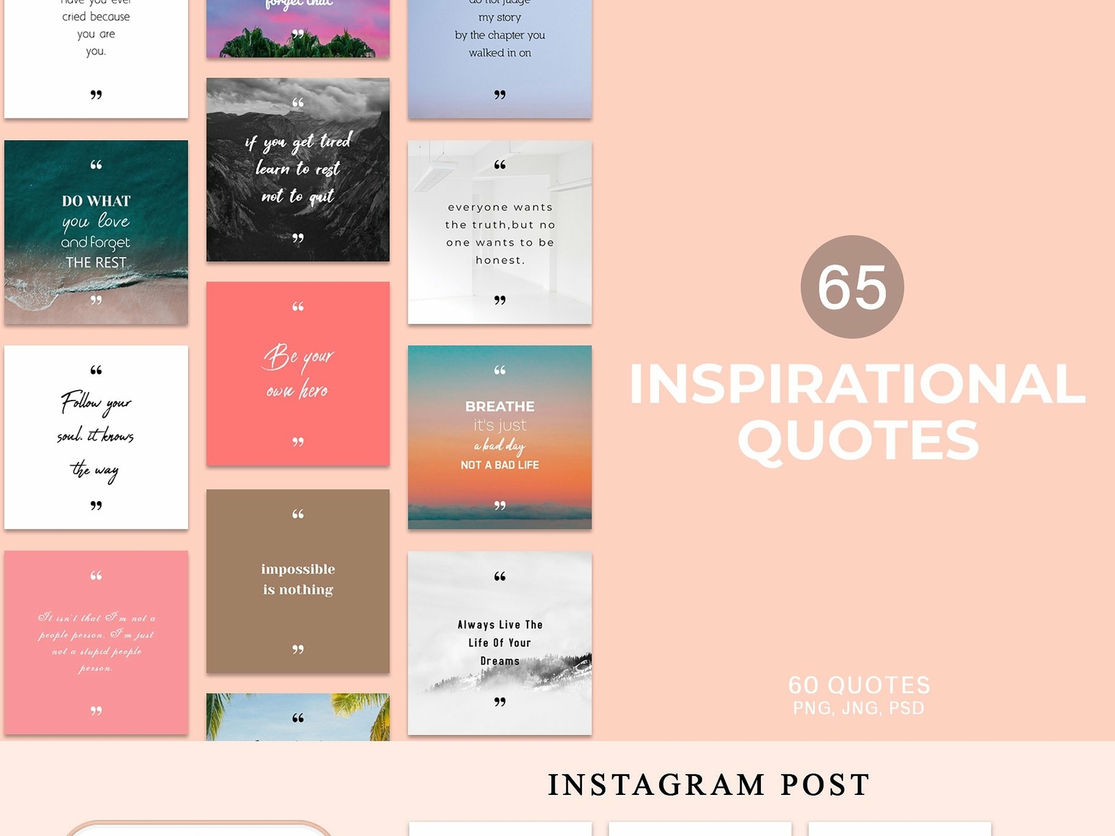 65 Inspirational Quotes Pack by Team Account Creativetacos on Dribbble