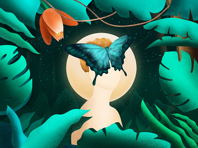 Illustration of the Dark Forest Goddess design illustration ui web