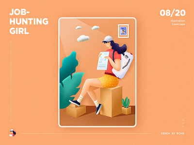 Job-hunting Girl design illustration