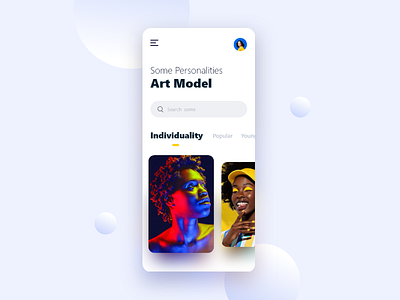 Individual artists app design ui