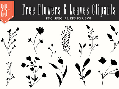 Download 25 Free Flowers Leaves Handmade Cliparts By Mohammad Usama On Dribbble
