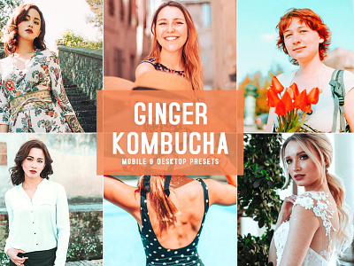 Free Ginger Kombucha Mobile & Desktop Lightroom Presets branding design design art desktop design download dribbble dribbble best shot free freebie illustration lightroom presets mobile photography presets ui ux