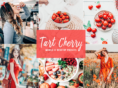 Free Tart Cherry Mobile & Desktop Lightroom Presets branding design design art desktop design download dribbble dribbble best shot free freebie illustration lightroom presets mobile photography presets ui ux wedding presets