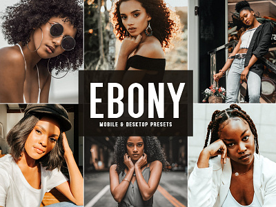 Free Ebony Mobile & Desktop Lightroom Presets branding design design art desktop design download dribbble dribbble best shot free freebie illustration lightroom presets mobile photography presets ui ux wedding presets