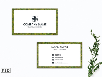 Free Greenery Business Card Template business card card design design design ui dribbble dribbble best shot free business card free download free product free psd freebies graphicdesign ui