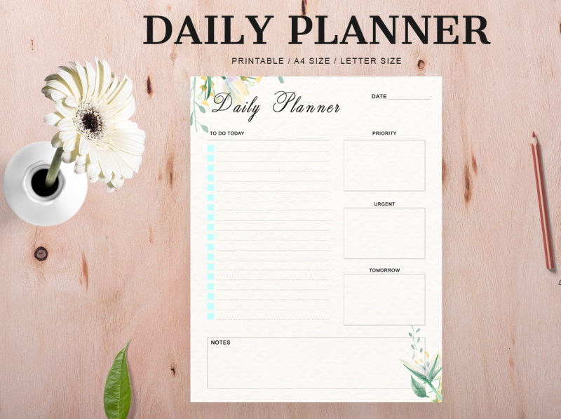 Modern Daily Planner Printable by Mohammad Usama on Dribbble