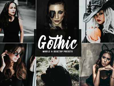 Free Gothic Mobile & Desktop Lightroom Presets branding design design art desktop design download dribbble dribbble best shot free freebie illustration lightroom presets mobile photography presets ui ux wedding presets