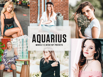 Free Aquarius Mobile & Desktop Lightroom Presets branding design design art desktop design download dribbble dribbble best shot free freebie illustration lightroom presets mobile photography presets ui ux wedding presets