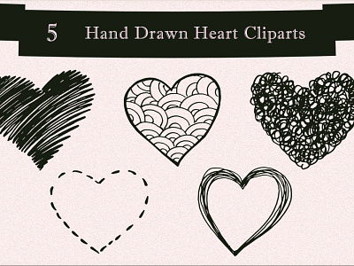 Free Handmade Heart Cliparts clipart clipart set cliparts design dribbble dribbble best shot free freebie hand drawn handmade heart illustration ui ux