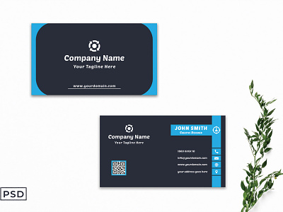 Free Modern Blue Business Card Template V2 business card card design design design ui dribbble dribbble best shot free business card free download free product free psd freebies graphic design ui