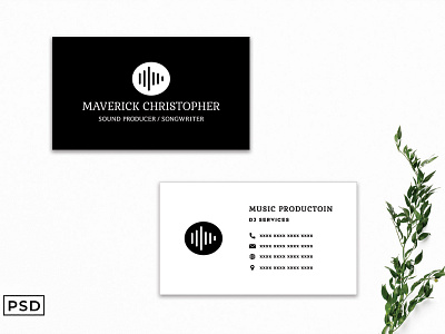 Free Simple Black Business Card Template V4