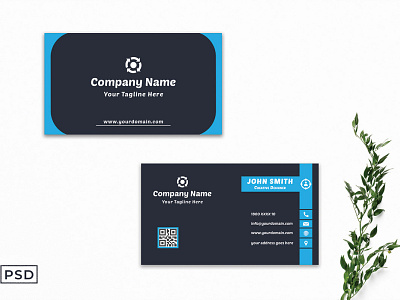 Free Modern Blue Business Card Template V2 graphic design