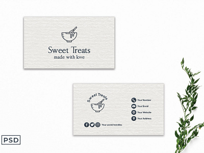 Free Simple White Business Card Template graphic design