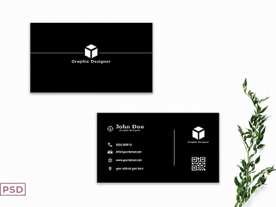 Free Black Minimalist Business Card Template V2 graphic design