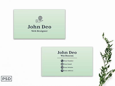 Free Green Minimalist Business Card Template V2 graphic design