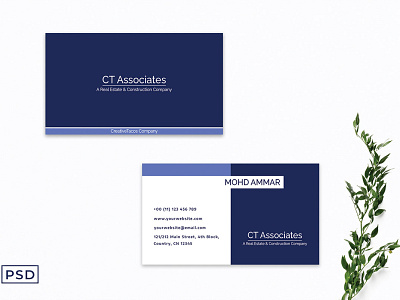 Free Blue Innovative Minimal Business Card Template graphic design