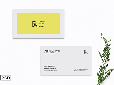 Free Modern Minimal Business Card Template V2 graphic design