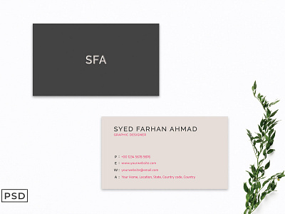 Free Sober Business Card Template V5 graphic design