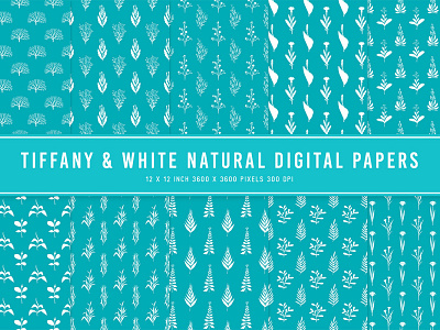 Tiffany & White Natural Digital Papers