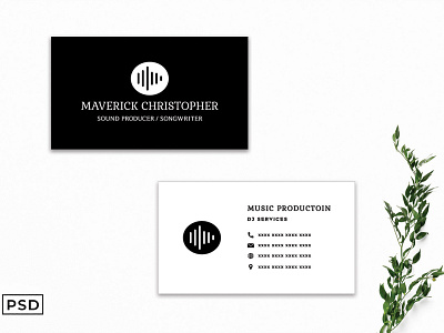 Free Simple Black Business Card Template V4 graphic design