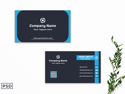 Free Modern Blue Business Card Template V2 graphic design