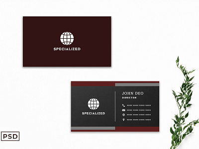 Free Sober Business Card Template V4 graphic design