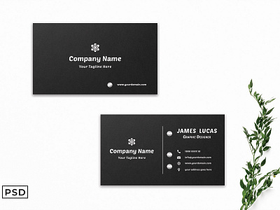 Free Modern Creative Black Minimal Business Card Template graphic design