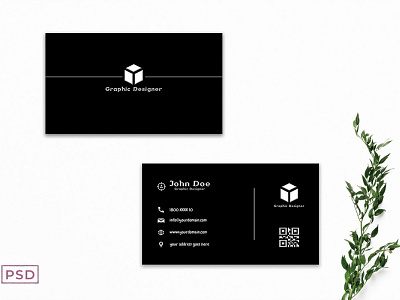 Free Black Minimalist Business Card Template V2 graphic design