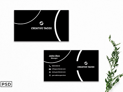 Free Black & White Creative Business Card Template V2 graphic design